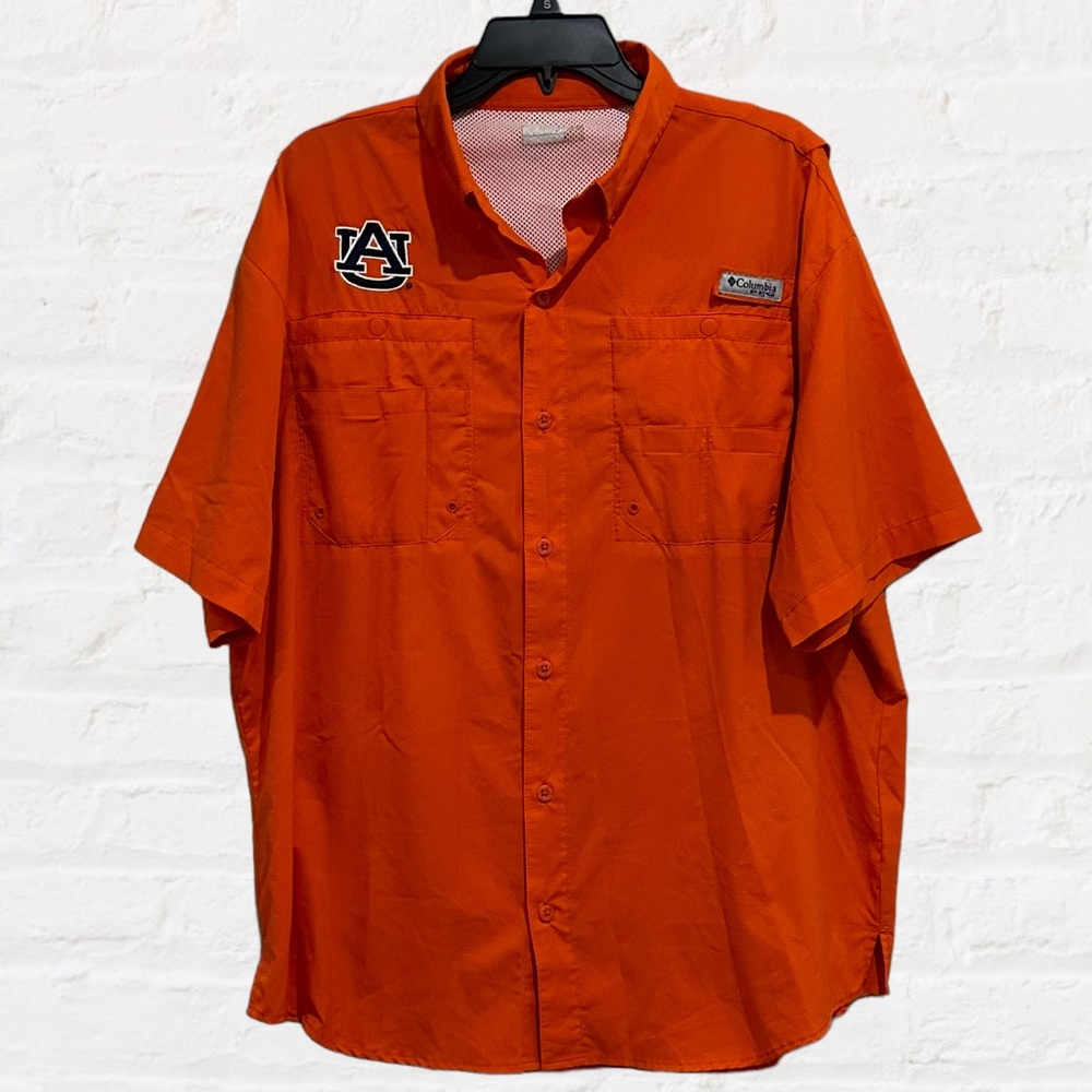 Columbia PFG Auburn Tigers Short Sleeve Button Down Men’s Sz XL‎